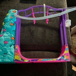 Barbie rock wall & rope swing playset